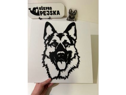 Německý ovčák 5 dřevěná dekorace na zeď
