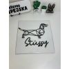 Jezevčík dřevěná dekorace na zeď